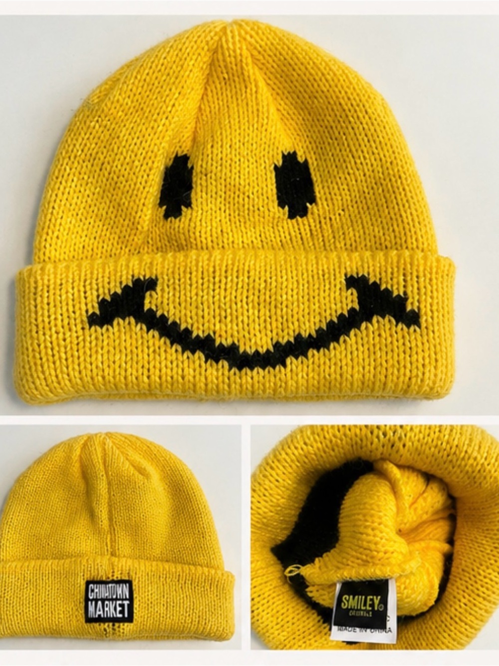 Smiley Original x Chinatown Market Yellow
Knit Beanie Hat